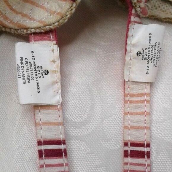 Old Navy Peep Toe Soft Sole Espadrilles Sz3 Baby SoftBack HotPink Bows Jute Sole - Picture 9 of 11